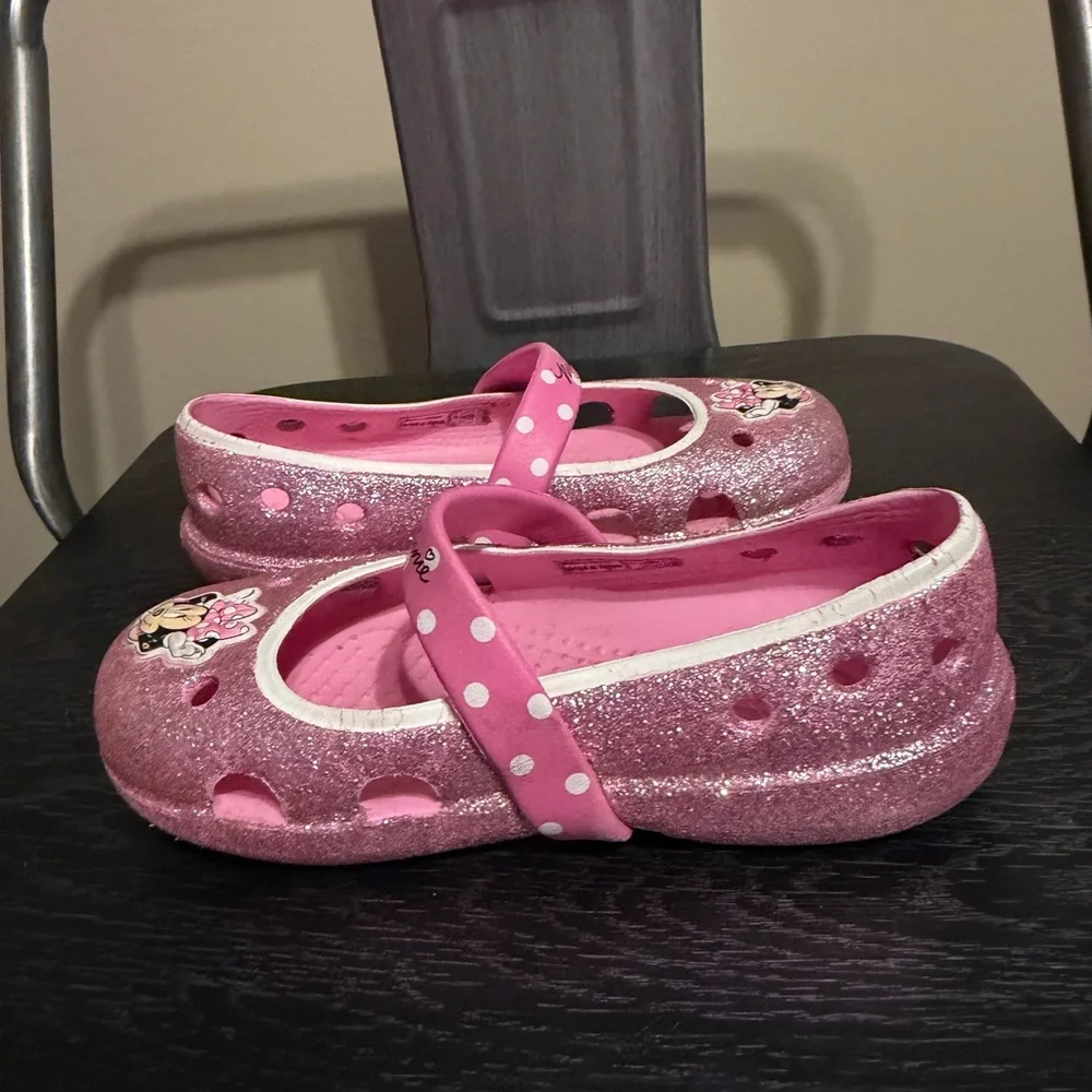 CROCS Pink Glitter Minnie Mouse Kids Shoes